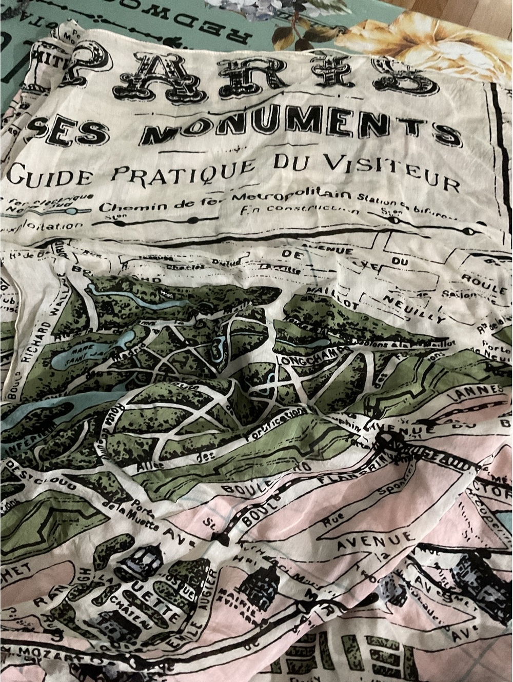 One Hundred Stars Paris Map Print Scarf
